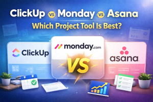 Feature comparison of ClickUp Monday and Asana dashboard tools